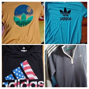 Adidas Men's Short Sleeve Tees - Orange, Blue, Black, and Gray